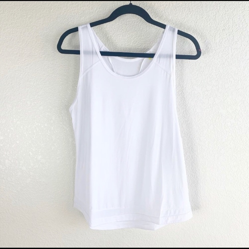 Zella Kayla Mesh Insert Tank Top - White